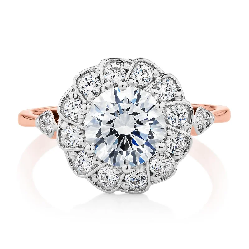 Shine Without Limits – Jewelry Sale Happening Now Dress ring with 2.16 carats* of diamond simulants in 10 carat rose and white gold