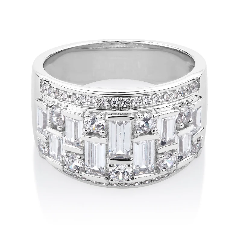 Last Chance To Shop High-End Jewelry At Markdown Prices Dress ring with 2.32 carats* of diamond simulants in 10 carat white gold
