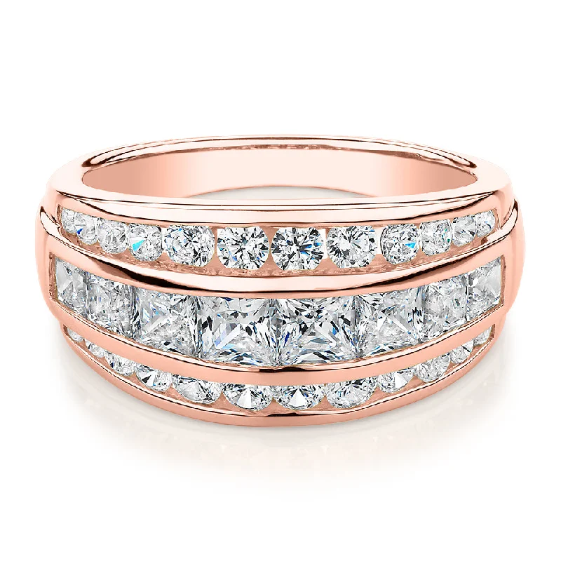Buy More, Save More On Stunning Jewelry Pieces Dress ring with 2.42 carats* of diamond simulants in 10 carat rose gold