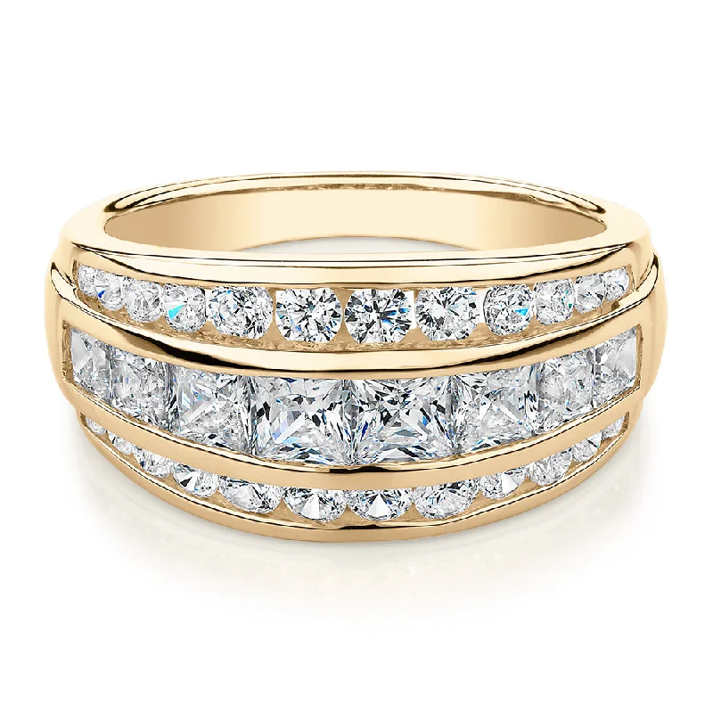 Once-A-Year Jewelry Sale – Grab Your Favorites Now Dress ring with 2.42 carats* of diamond simulants in 10 carat yellow gold