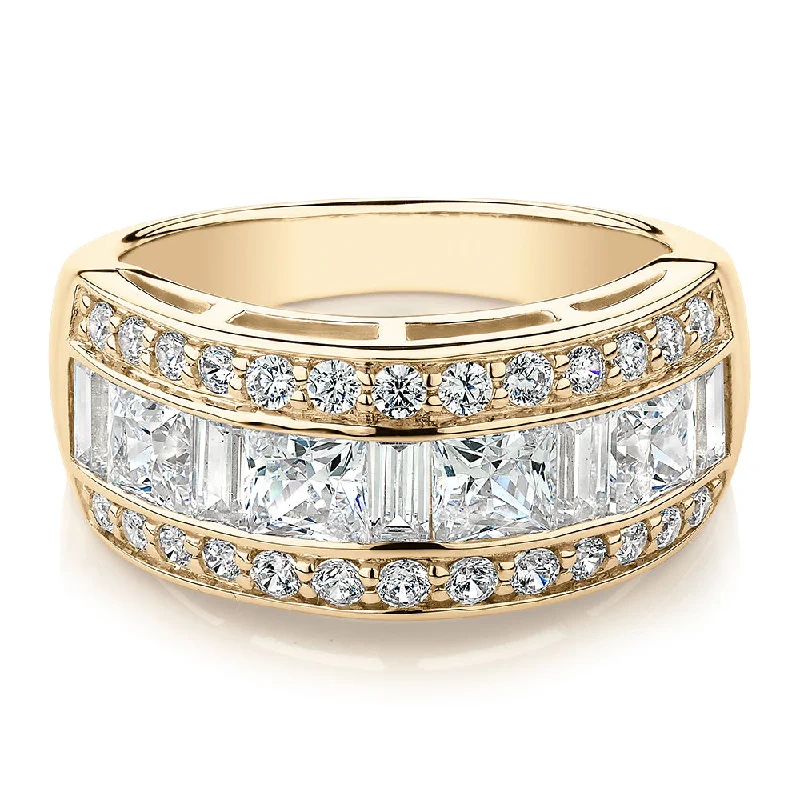 Elevate Your Jewelry Collection With Limited-Time Savings Dress ring with 2.7 carats* of diamond simulants in 10 carat yellow gold