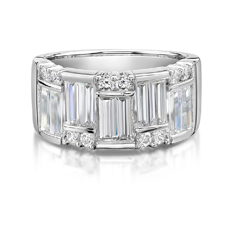 Timeless Elegance Now At Special Discounts Dress ring with 3.3 carats* of diamond simulants in 10 carat white gold