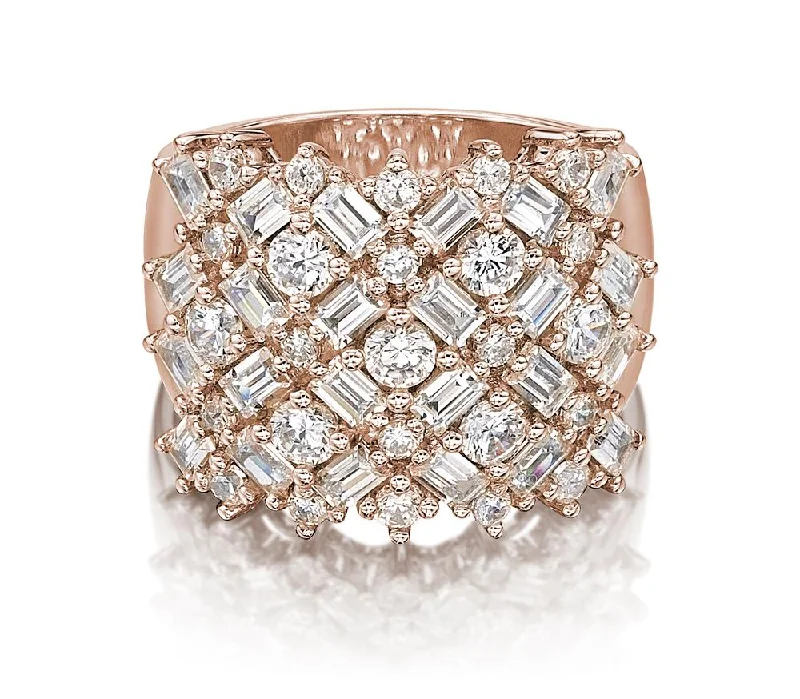 Huge Savings On Premium Jewelry Styles Dress ring with 3.59 carats* of diamond simulants in 10 carat rose gold