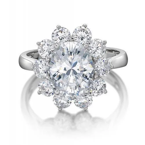 Get The Sparkle You Love At Prices You Adore Dress ring with 4.24 carats* of diamond simulants in 10 carat white gold