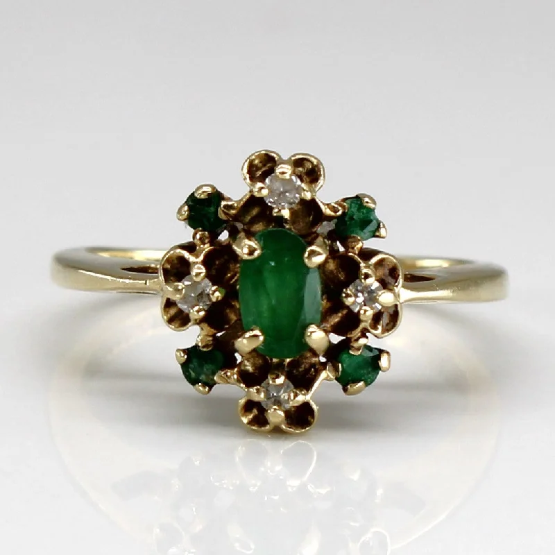 Shop Modern Jewelry Collections With Exclusive Discounts Emerald & Diamond Cocktail Ring | 0.22ctw | 0.05ctw | SZ 5.25 |