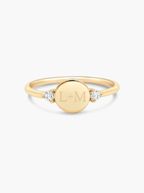 Bestselling Jewelry At Special Promotional Rates Engraved Disc Ring - Gold