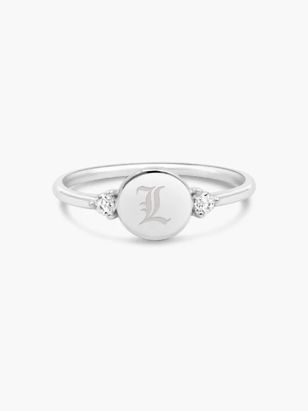 Grab Stylish Jewelry Before The Sale Ends Engraved Disc Ring - Silver