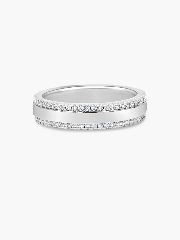 Premium Diamond Jewelry At Once-In-A-Lifetime Discounts Engraved Eternity Ring - Silver