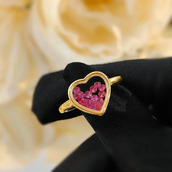 Personalized Jewelry Sale – Unique Gifts At Low Prices Heart Pressed Flower Resin Red Rings JLTR0379