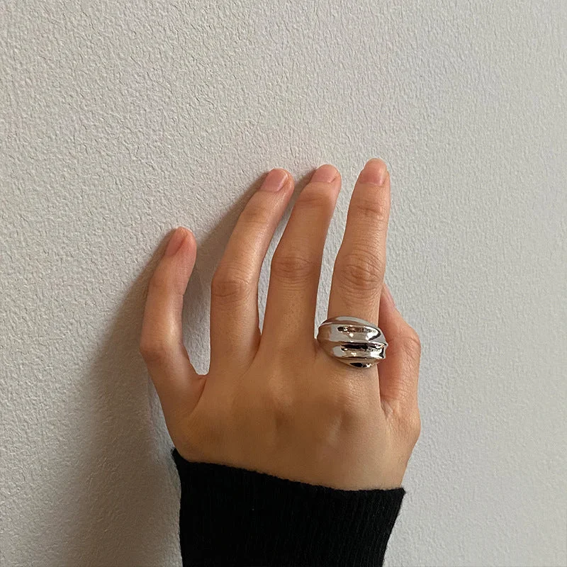 Affordable Luxury Jewelry For Every Occasion Hip Hop Punk Irregular Silver Rings JLTR0399