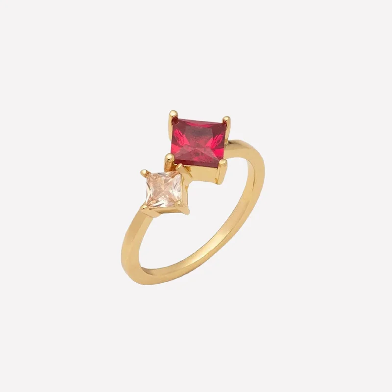 Romantic Heart-Shaped Jewelry For Special Gifts Marion Gold Stone Ring