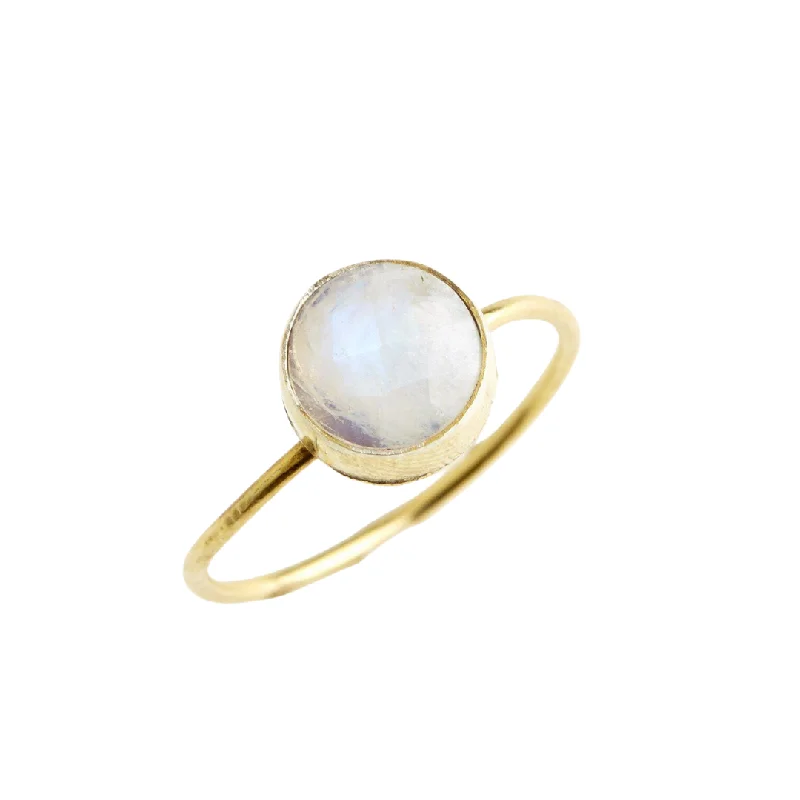 Versatile Layering Jewelry For Effortless Chic Moonstone Circle Stacking Ring