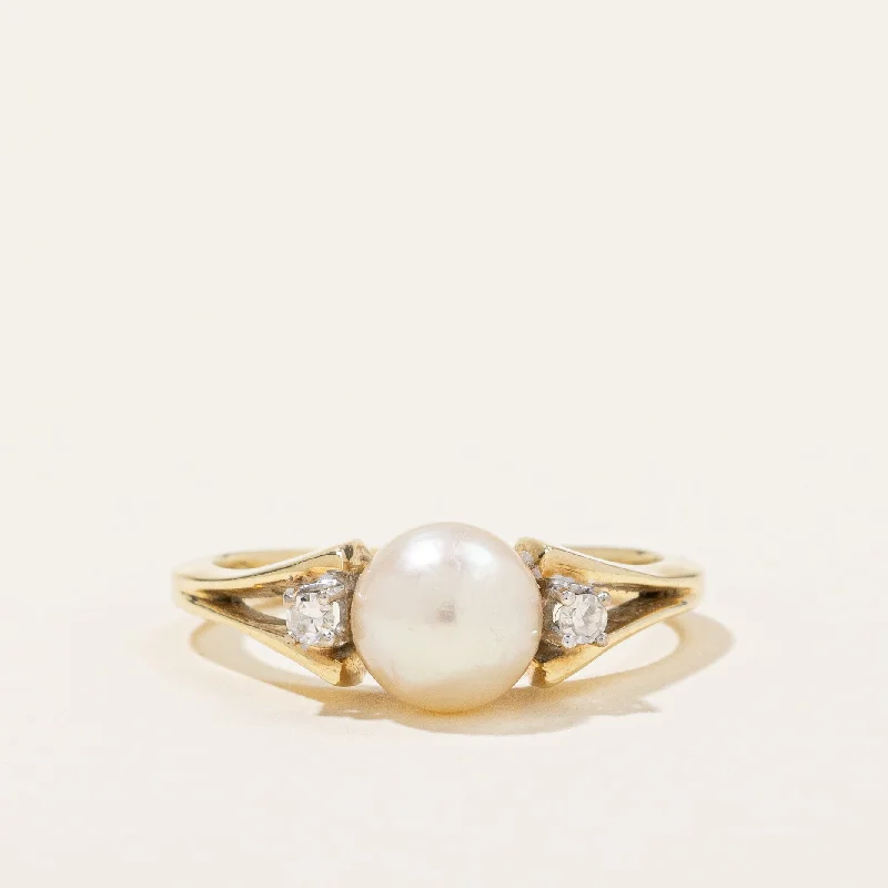Shop Dazzling Jewelry At The Best Prices Pearl & Diamond Ring | 0.05ctw | SZ 6.75 |