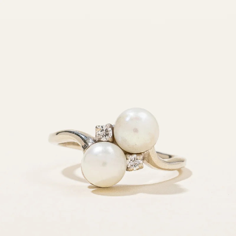 Trending Jewelry Styles Now At Limited-Time Discounts Pearl & Diamond Ring | 0.10ctw | SZ 7.75 |