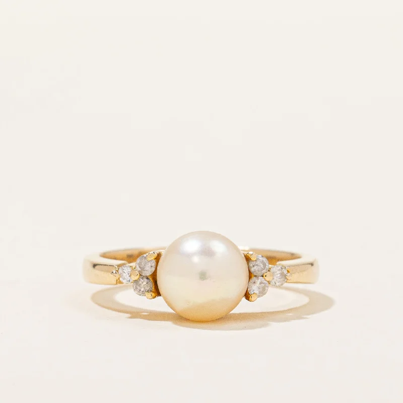Seasonal Jewelry Sale – Upgrade Your Style Today Pearl & Diamond Ring | 0.12ctw | SZ 5.75 |