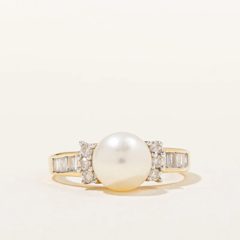 Grab Your Dream Jewelry At The Lowest Prices Pearl & Diamond Ring | 0.27ctw | SZ 5 |