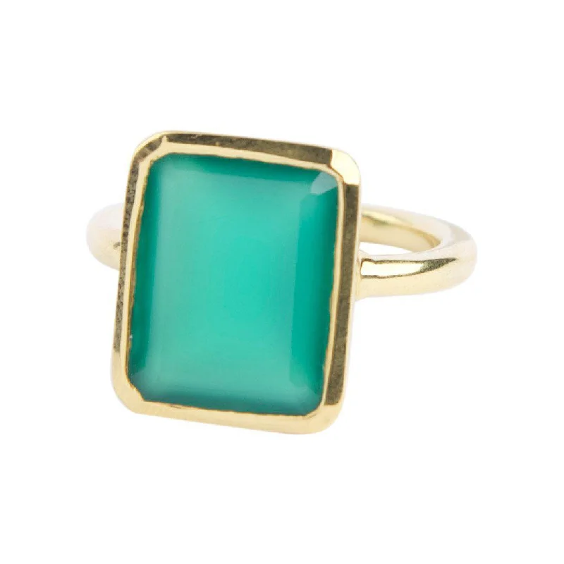 Affordable Luxury Jewelry For Every Occasion Rectangle Ring in Green Onyx