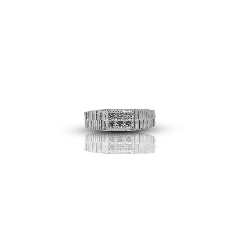 The Perfect Jewelry Piece At The Perfect Discount Silver Classic "Seductive Sensation" CZ Ring for Men