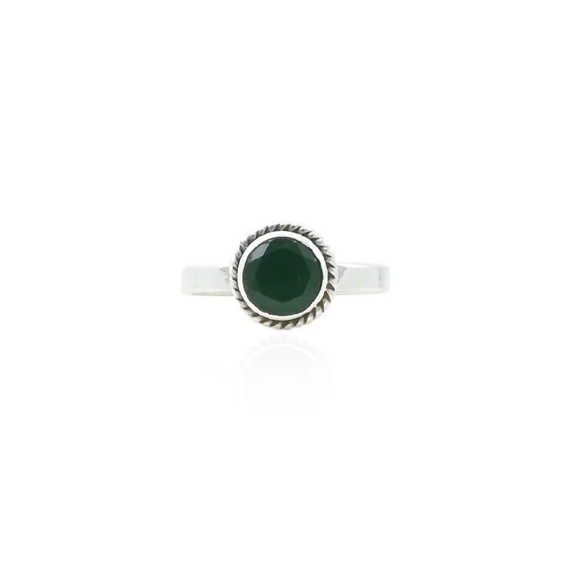 Handcrafted Jewelry Sale – Unique Designs At Low Prices Silver Classy Green Round Gemstone Ring