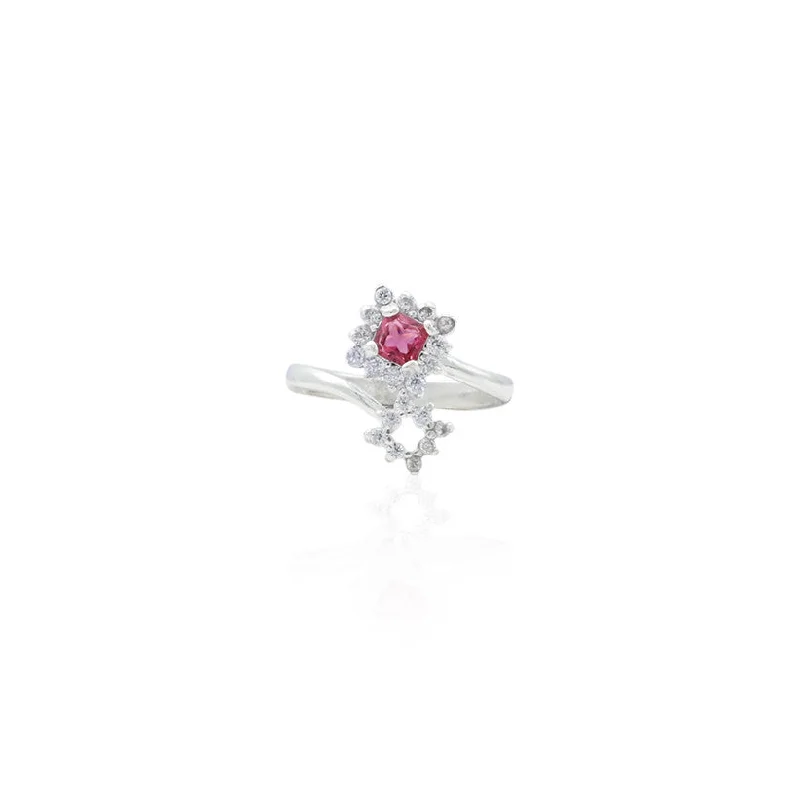 Unmissable Jewelry Clearance – Final Reductions Silver Pink Fuchsia Sunshine Ring