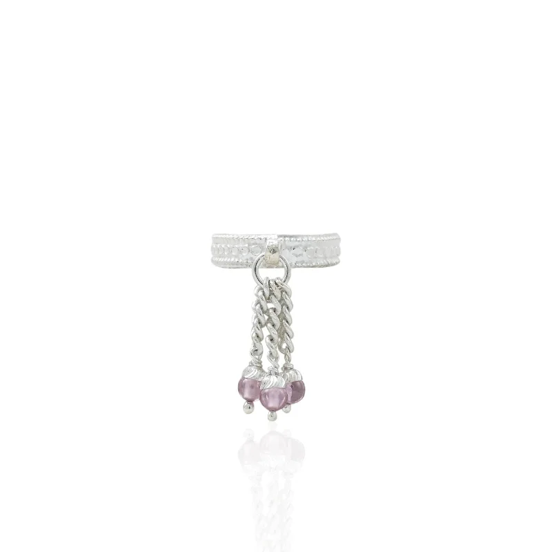 Seasonal Jewelry Sale – Upgrade Your Style Today Silver Radical Light Pink Beads Girls Ring
