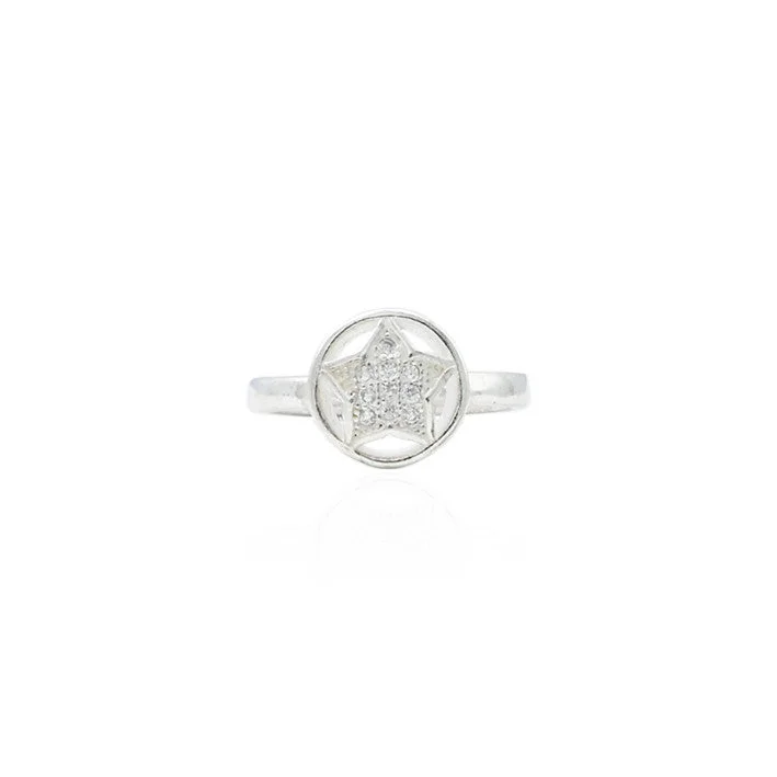 Timeless Elegance At Unbelievable Discounts Silver Ravishing Star Ring
