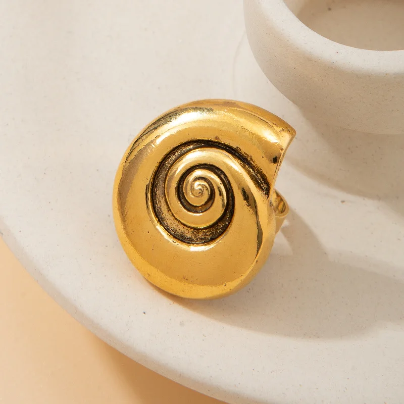 Premium Diamond Jewelry At Once-In-A-Lifetime Discounts Spiral Snail Shell Gold Rings JLTR0376