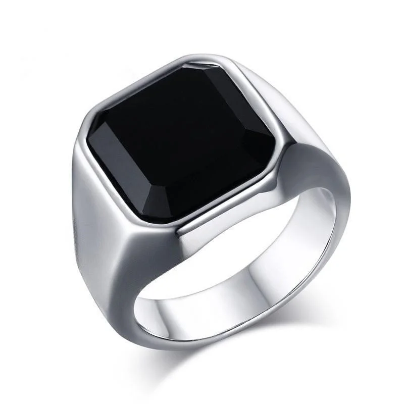 Don't Miss Our Biggest Jewelry Sale Of The Season Square Black Onyx Stone Silver Rings JLTR0401