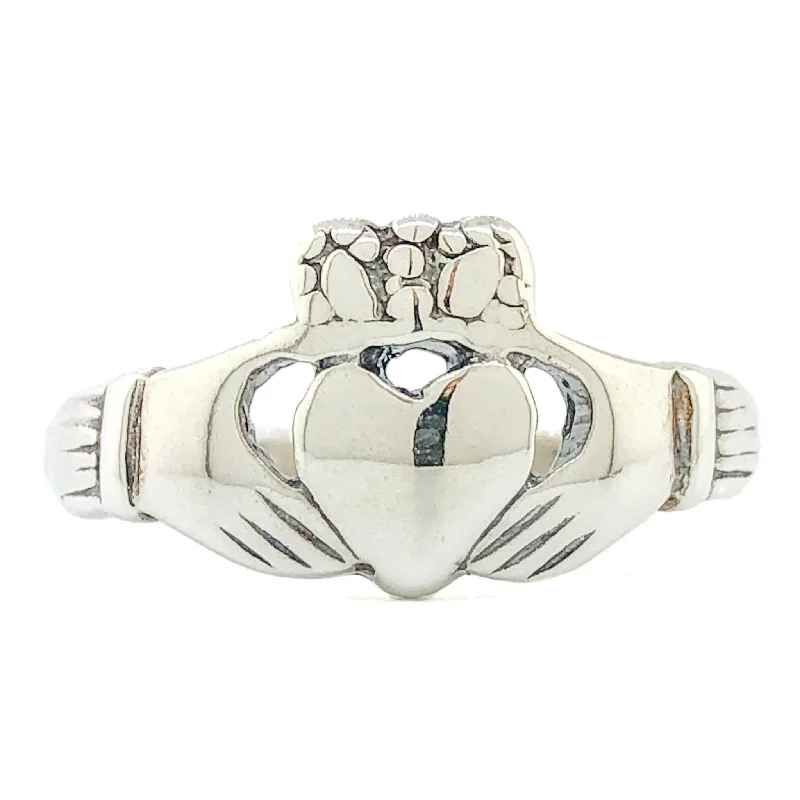 Luxury Jewelry Sale – Sparkle For Less Sterling Silver Antiqued Claddagh Ring