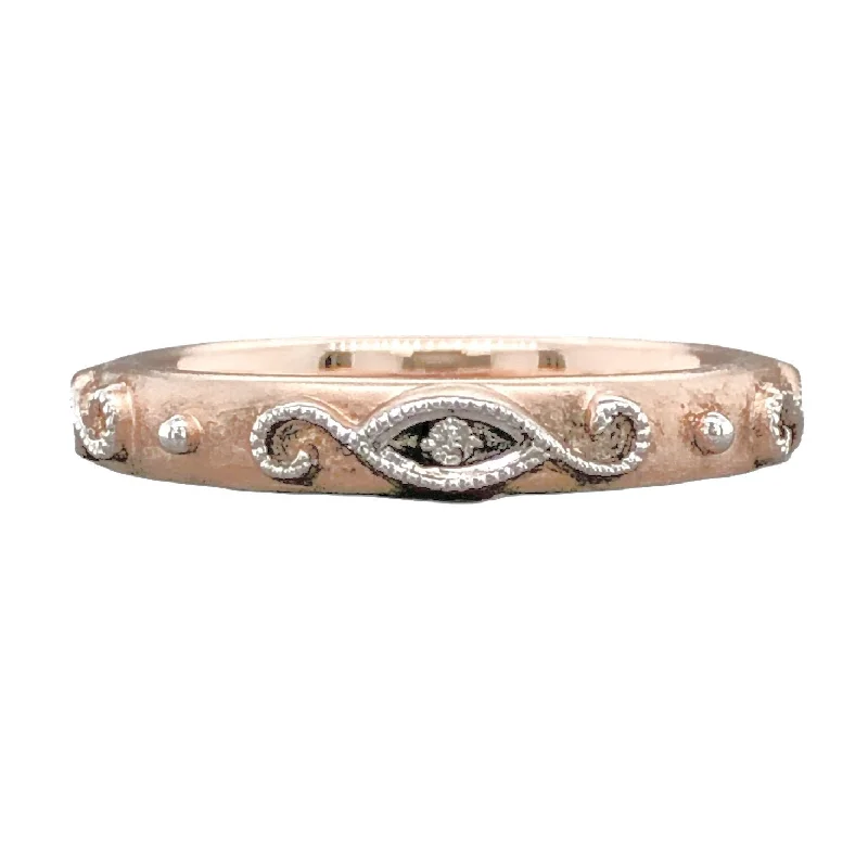 Shine In Style – Shop Jewelry Discounts Today SS RGP Filigree 0.015cttw Diamond Stacking Ring