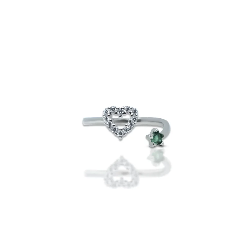 Exclusive Jewelry Markdowns – Limited-Time Offer Sterling Silver Small Flower with Heart Shape Ring for Her