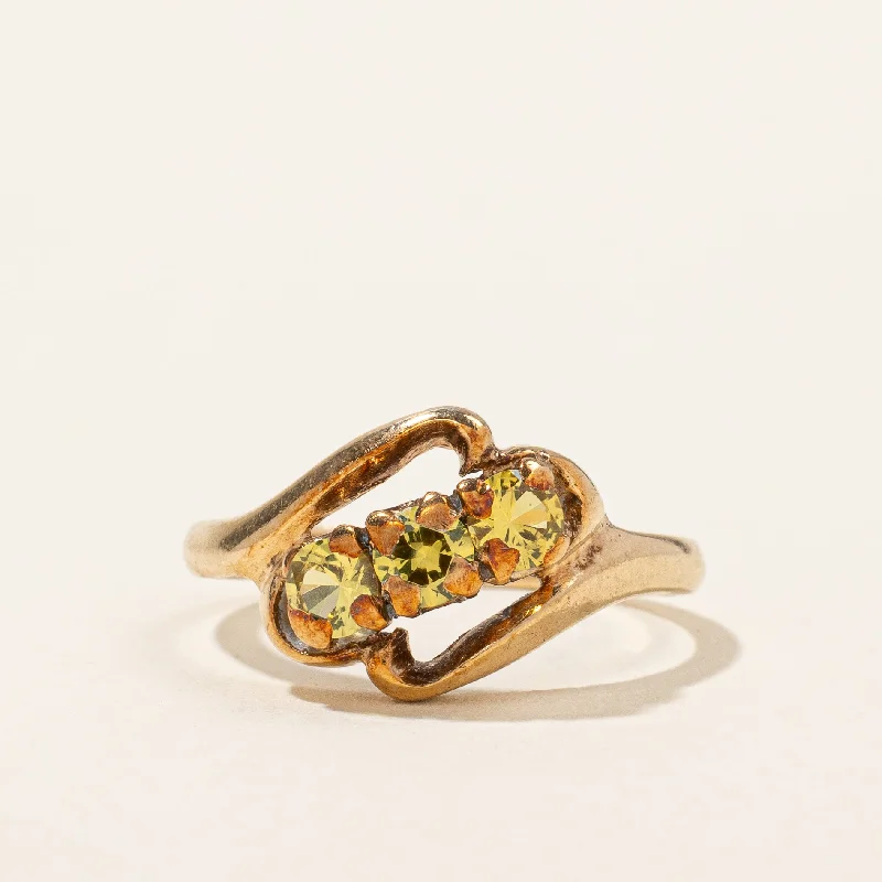 Luxury Jewelry At Unbeatable Discounts Synthetic Chrysoberyl Waterfall Ring | 0.51ctw | SZ 6.5 |