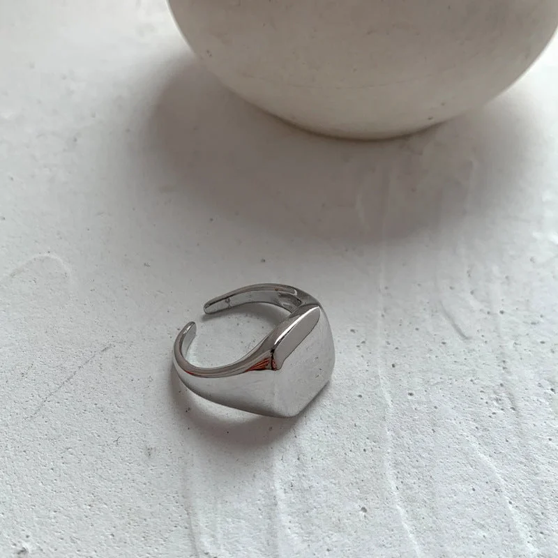 Shop Stylish Jewelry Now And Save Big Trendz Square Geometric Metal Silver Ring JLTR0364