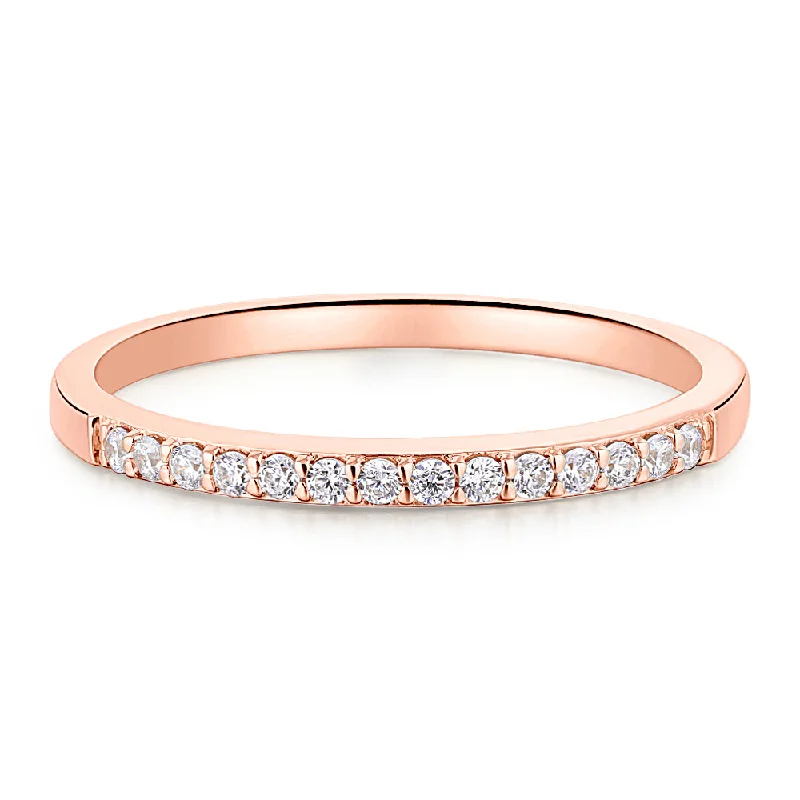 Luxury Jewelry At Unbeatable Discounts Wedding or eternity band in 14 carat rose gold