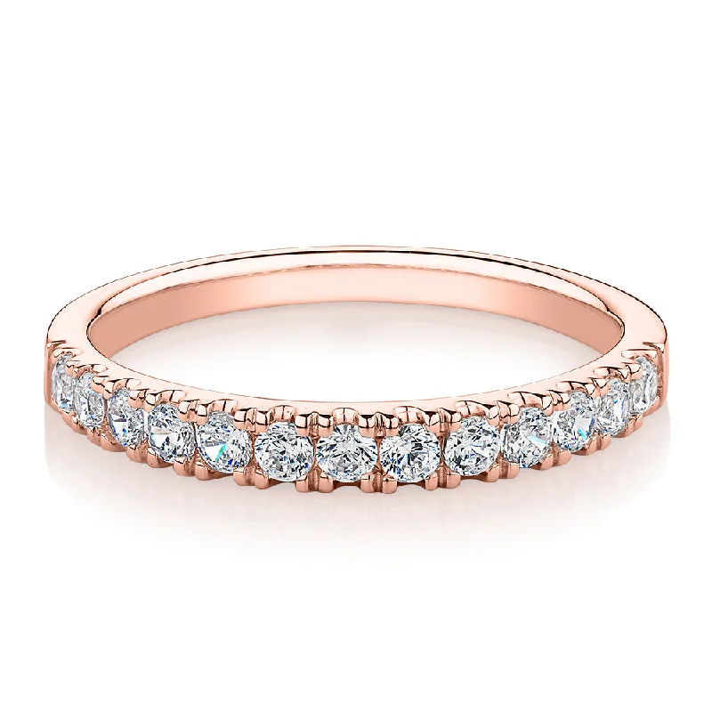 Stunning Jewelry At A Fraction Of The Price Wedding or eternity band with 0.39 carats* of diamond simulants in 10 carat rose gold