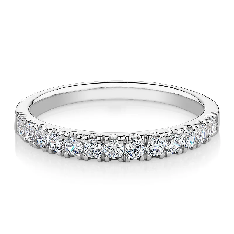Breathtaking Jewelry At Limited-Time Savings Wedding or eternity band with 0.39 carats* of diamond simulants in 10 carat white gold