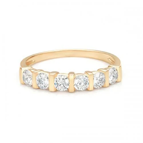 Jewelry Sale Bonanza – Grab Your Sparkle Now Wedding or eternity band with 0.84 carats* of diamond simulants in 10 carat yellow gold