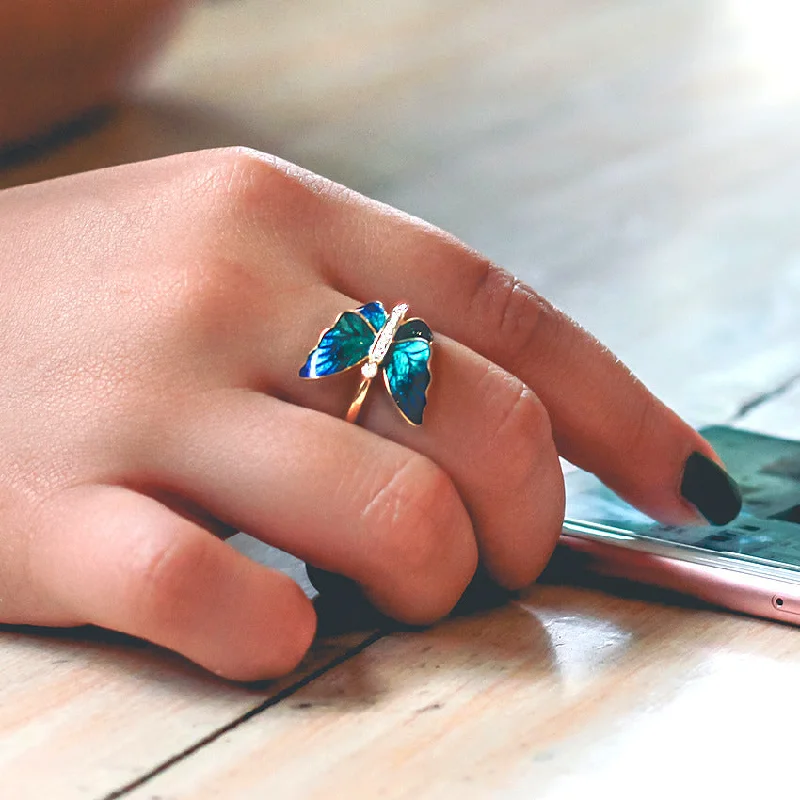 Get The Best Deals On Timeless Jewelry Pieces Western Funky Butterfly Style Gold Rings JLTR0380