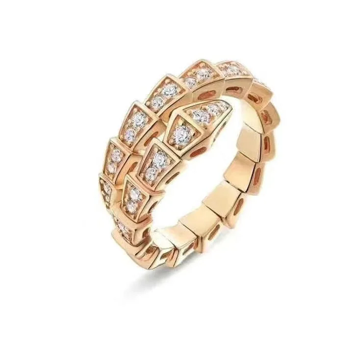 The Biggest Jewelry Sale Of The Year Is Here White Diamond Serpentine Viper Gold Rings JLTR0390