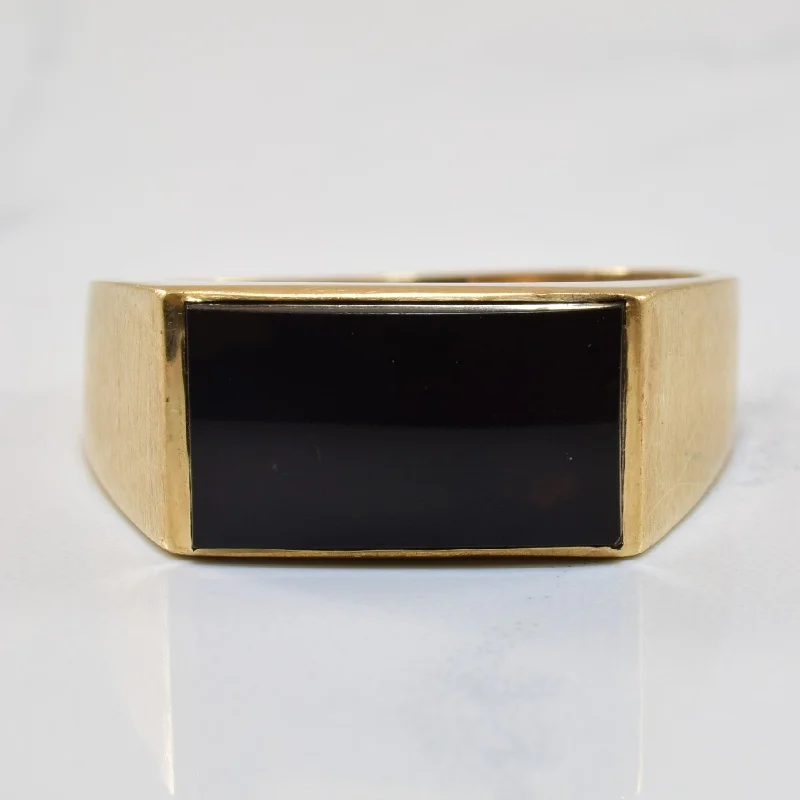Affordable Luxury Jewelry – Style At A Great Price Flat Cab Black Onyx Ring | 2.50ct | SZ 10.75 |