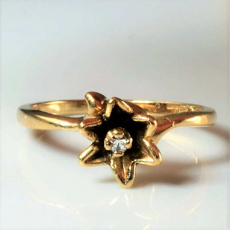 Shop Modern Jewelry Collections With Exclusive Discounts Yellow Gold Diamond Flower Ring | 0.02ct | SZ 4 |