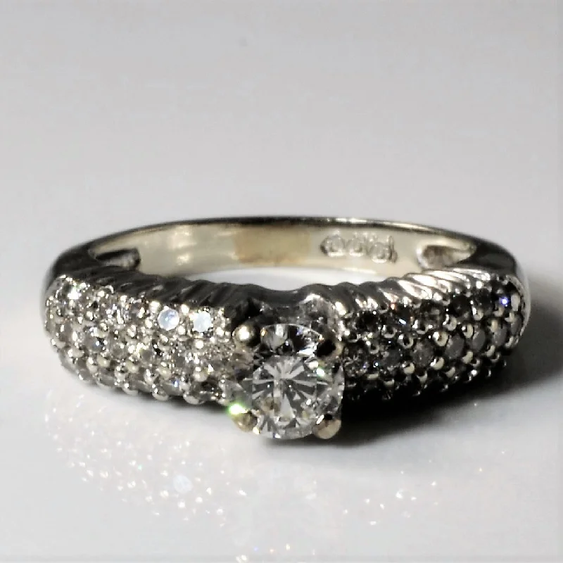 Limited-Stock Jewelry Sale – Shop Before It's Gone Pave Band Diamond Engagement Ring | 0.61ctw | SZ 4.5 |