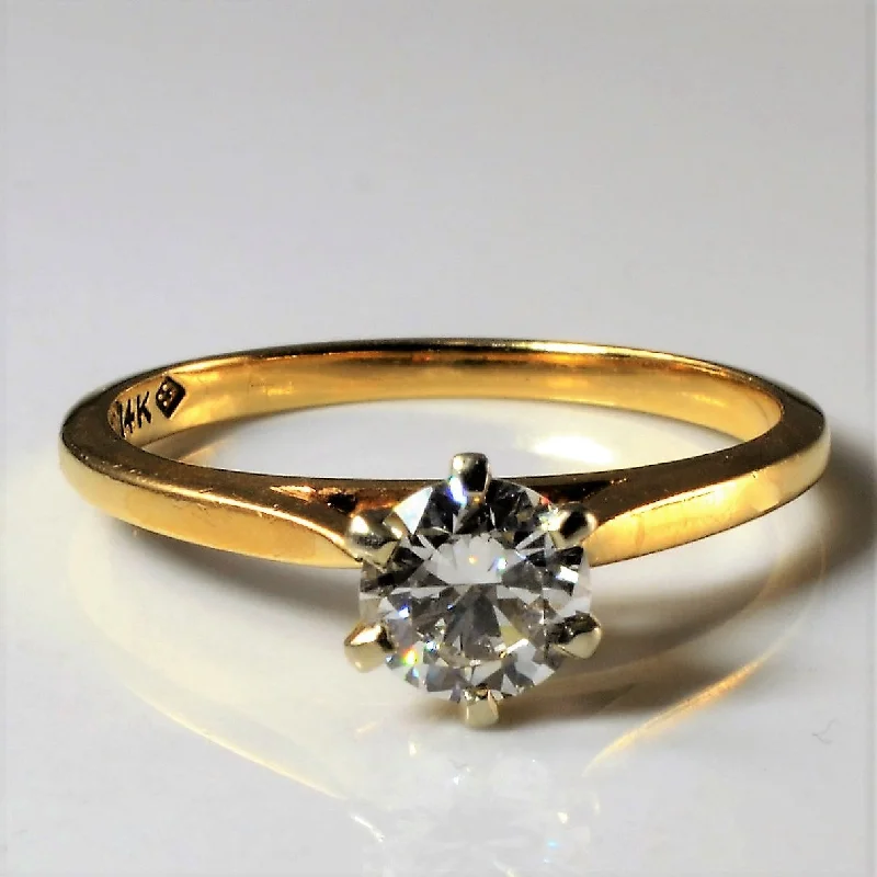 Personalized Engraved Jewelry For Meaningful Gifts Six Prong High Set Solitaire Diamond Ring | 0.57ct | SZ 6.25 |