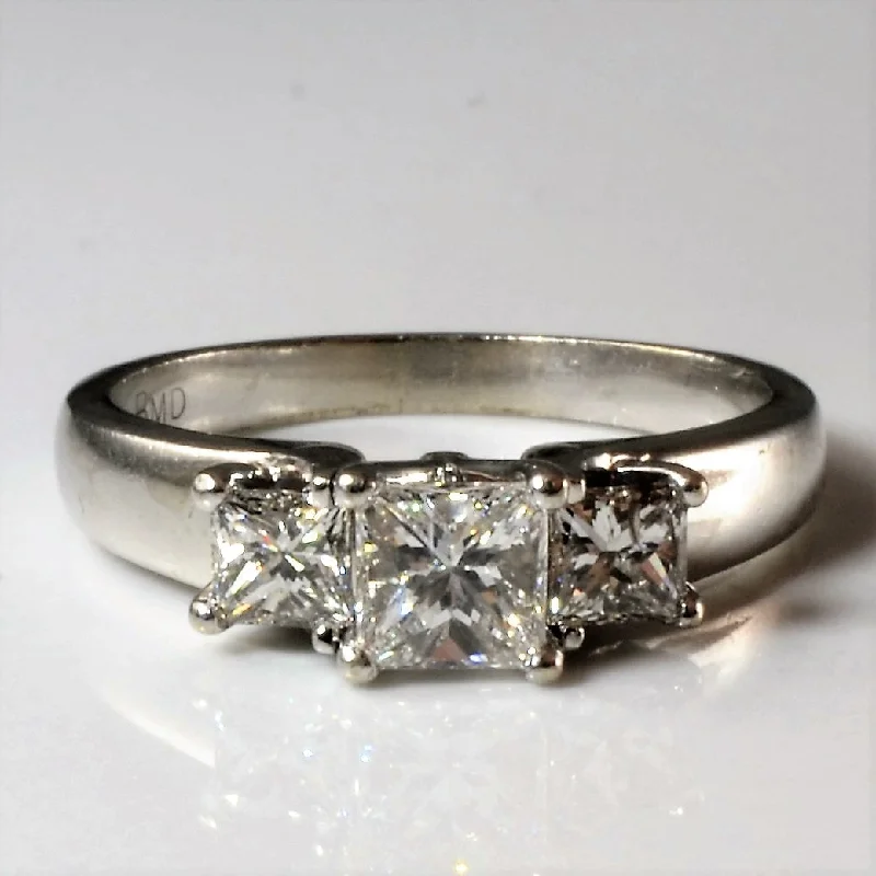 Handmade Pearl Jewelry For Timeless Elegance Three Stone Princess Diamond Ring | 1.08ctw | SZ 5.75 |