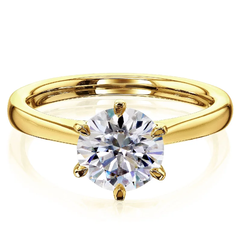 Personalized Jewelry At Special Discount Rates 1.5ct Round Forever One Moissanite 6-Prong Ring