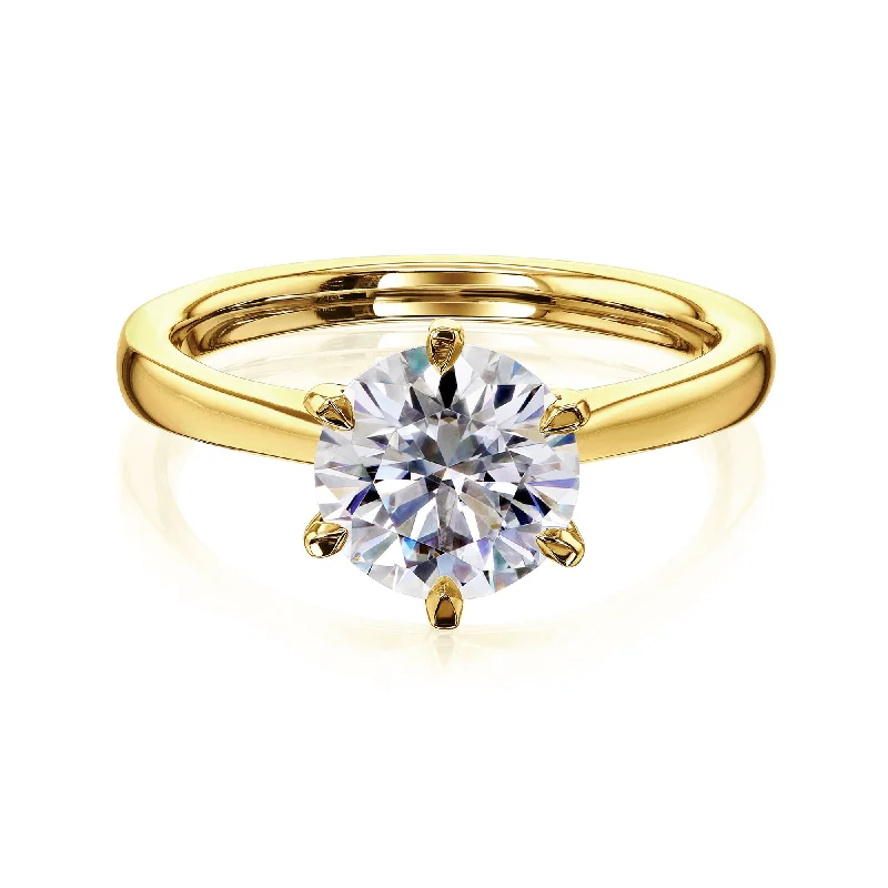 Adjustable Charm Bracelets For A Perfect Fit 1.9ct Round Moissanite 6-Prong Ring
