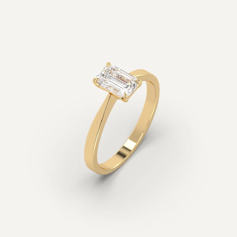 Luxury Jewelry At Unbeatable Discounts 1 carat Emerald Cut Diamond Ring