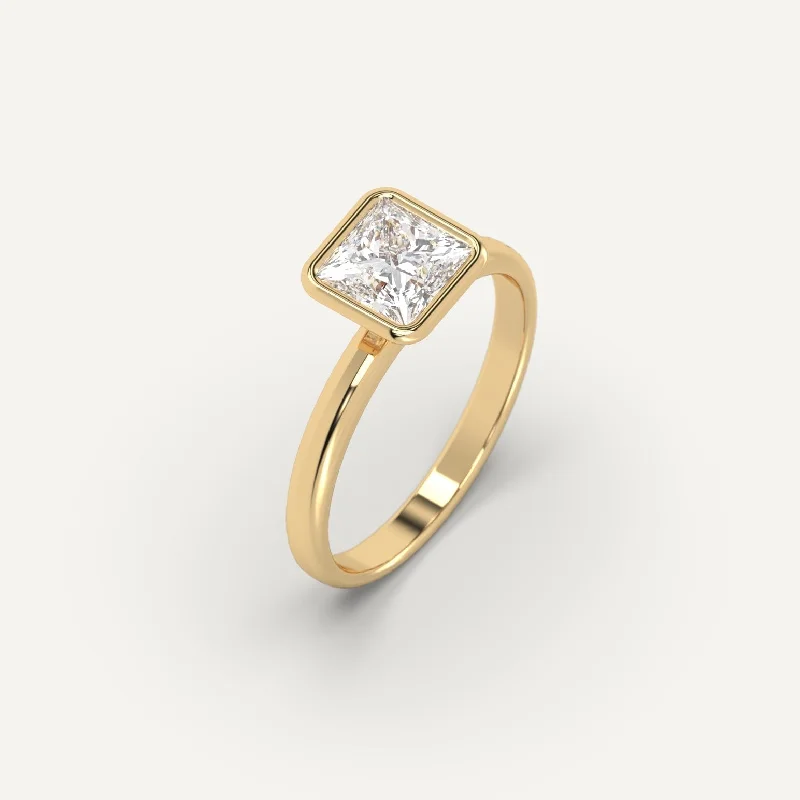Personalized Engraved Jewelry For Meaningful Gifts 1 carat Princess Cut Diamond Ring