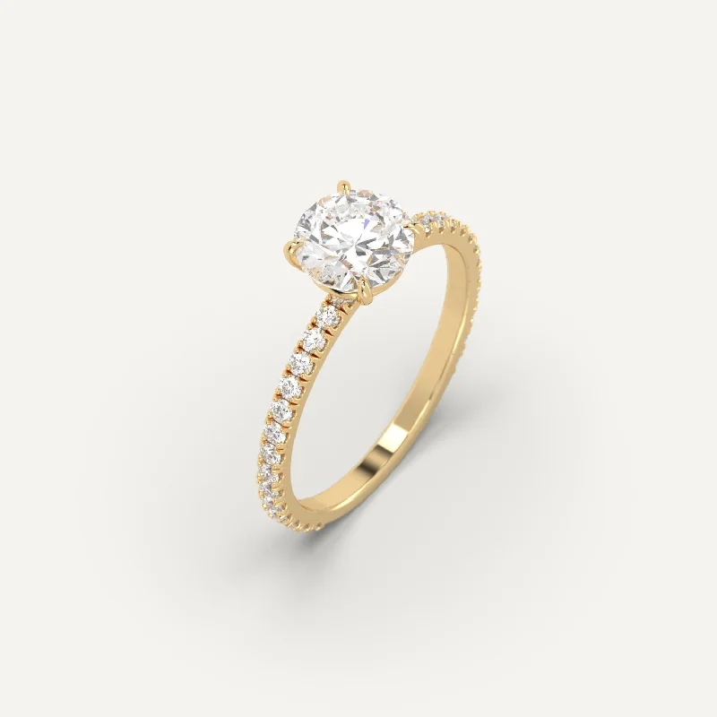 Affordable Gold-Plated Jewelry For Modern Fashion 1 carat Round Cut Diamond Ring