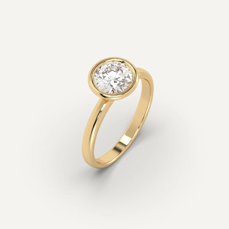 Romantic Heart-Shaped Jewelry For Special Gifts 1 carat Round Cut Diamond Ring